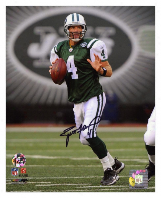 Bret tFavre New York Jets - Drop Back - Autographed 8x10 Photograph