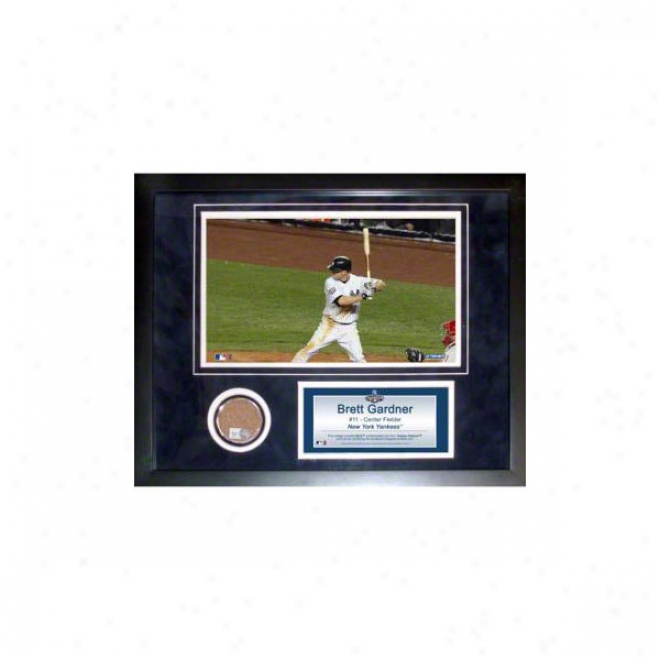 Brett Gardner New York Yankees 11x14 Framed Collage With Game Used Dirt, Photo & Nameplate