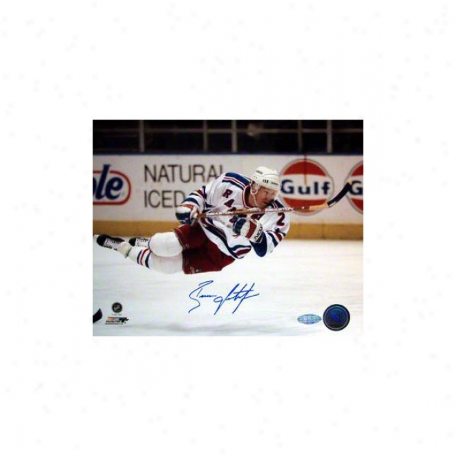 Brian Leetch New York Rangers 8x10 Autographed In Air Photograph