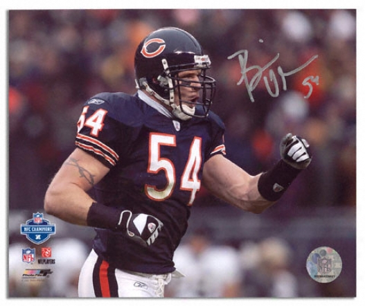 Brian Urlacher Chicago Bears - Fist Cross-examine - Autographed 8x10 Photograph