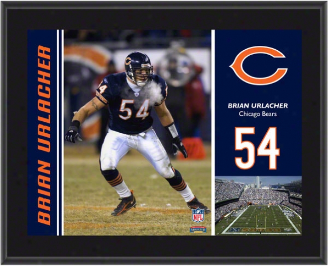 Brian Urlacher Plaque  Details: Chicago Bears, Sublimated, 10x113, Nfl Plaque