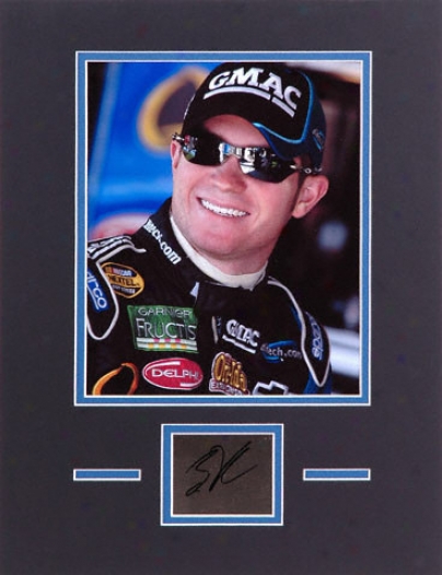 Brian Vickers Matted 8x10 Photograph With Autographed Cut Piece