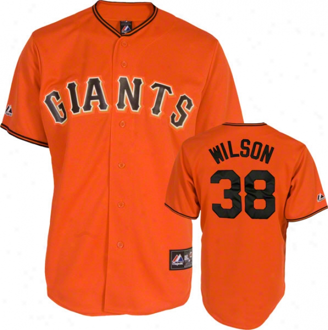 Brian Wilson Jersey: Adult Majestic Alternate Orange Replica #38 San Francisco Giants Jersey