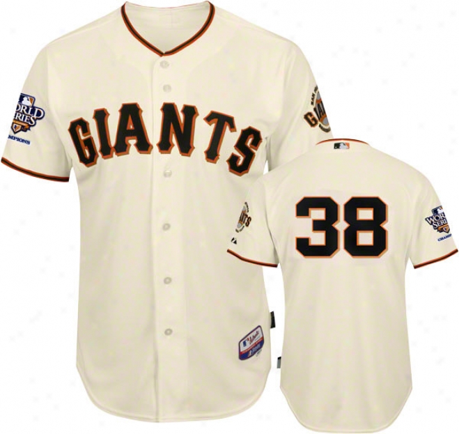 Brian Wilson Jers3y: San Francisco Giants #38 Home Ivory Cool Base␞ Authentic On-fieldJ ersey With 2010 World Series Champs Patch