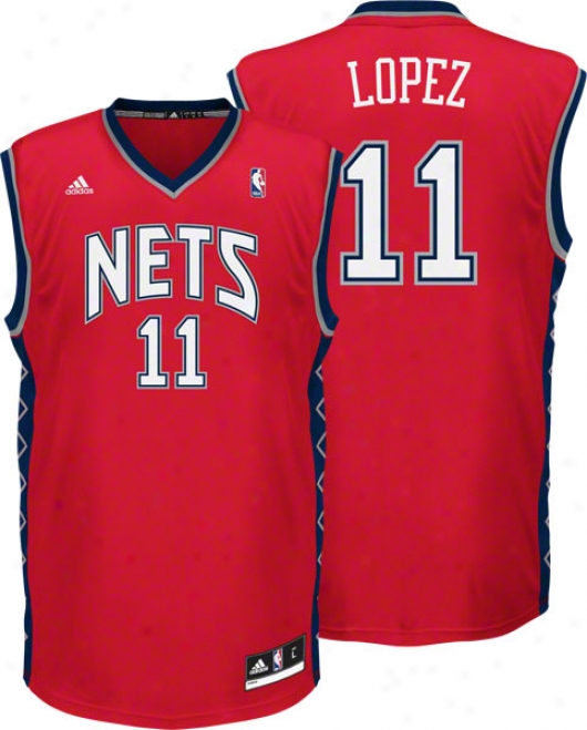 Brook Lopez Jersey: Adidas Revolution 30 Red Replica #11 New Jersye Nets Jersey