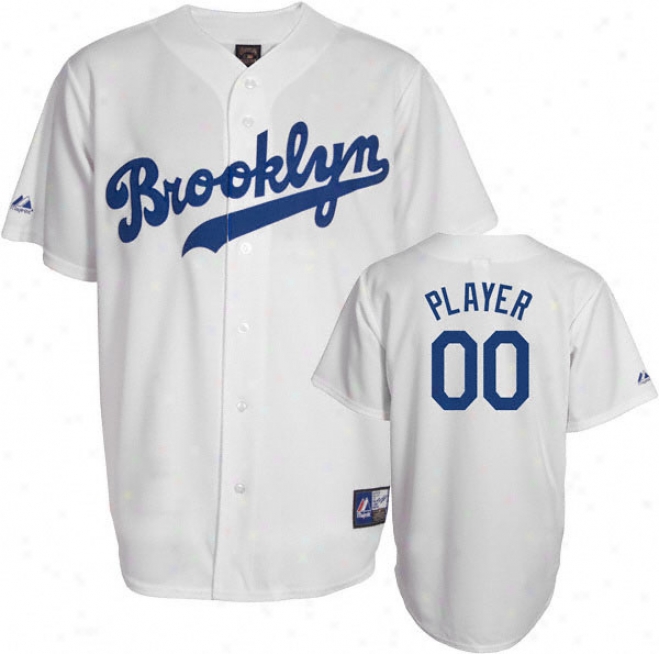 Brooklyn Dodgers Cooperstown White -any Player- Replica Jersey