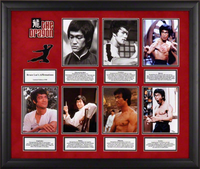 Bruce Lee Framed Presetnation  Details: Affirmations, Limited Edition Of 500