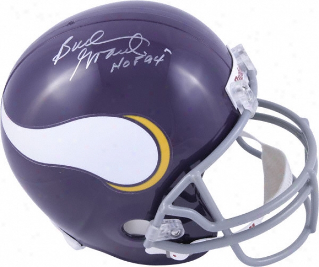 Bud Grant Autographed Helmet  Details: Minnesota Vikings, Hof'9 Inscription, Riddell Replica Helmet