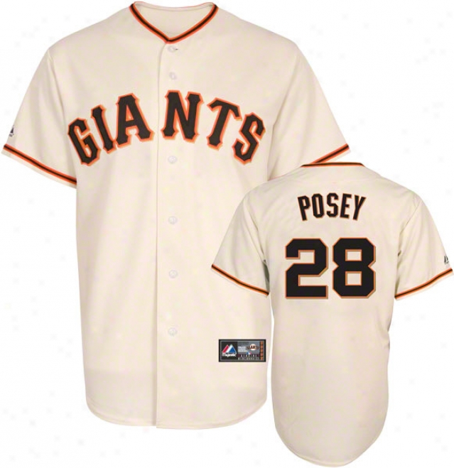 Buster Posey Jersey: Adult Home Ivory Replica #28 San Francisco Gisnts Jersey