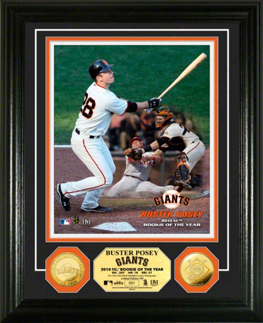 Buster Posey San Francisco Giants 2010 N.l R0y 24kt Gold Coin Photo Mint