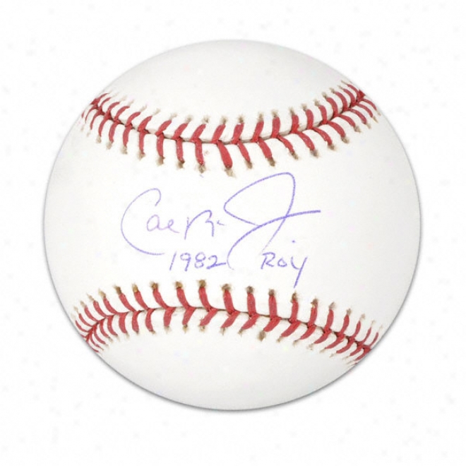 Cal Ripken Jr. Autographed Baseball  Details: 1982 Roy Inscription