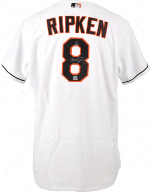 Cal Ripken Jr. Autographed Jersey  Details: Baltimore Orioles, Authentic, White, Majestic