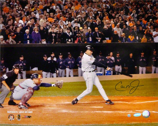 Cal Ripken Jr. Baltimore Orioles - Last At Bat - Autographed 16x20 Photograph