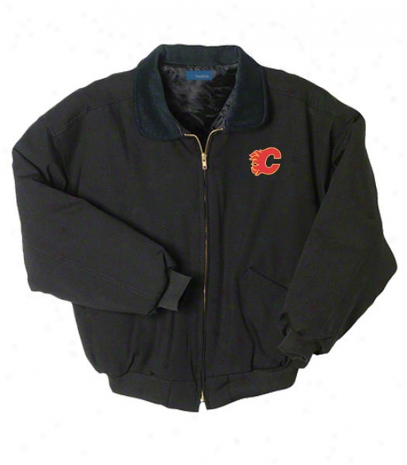 Calgary Flames Jacket: Black Reebok Saginaw Jacket