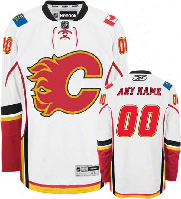 Calgary Flames White Premier Jersey: Customizable Nhl Jersey