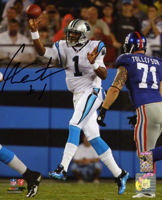 Cam Newton Autographed 8x10 Photograph  Details: Carolina Panthers Vs New York Giants