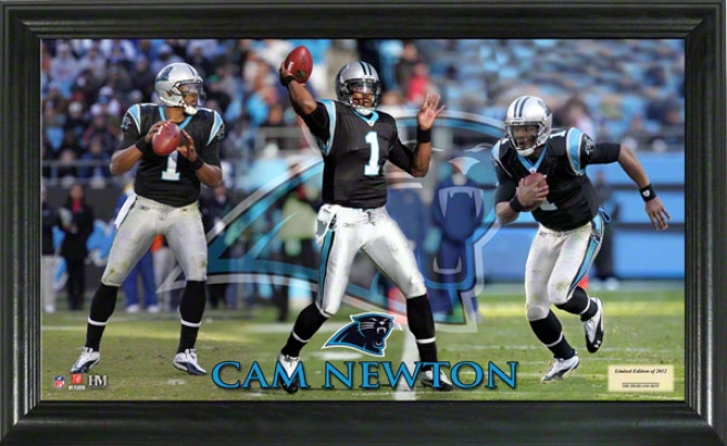 Cam Newton Carolina Panthers Gridiron Ace 12x20 Frame
