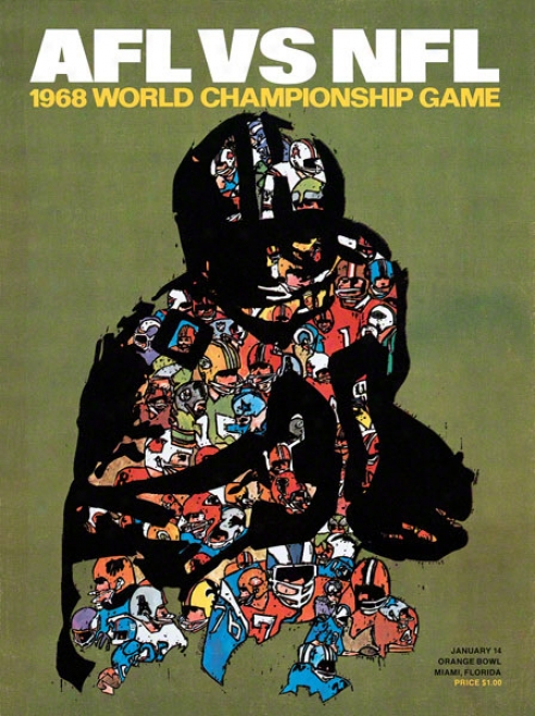 Canvas 22 X 30 Super Bowl Ii Program Print  Details: 1968, Pacoers Vs Raiders