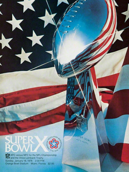 Canvas 22 X 30 Super Bowl X Program Print  Details: 1976, Steelers V sCowboyz