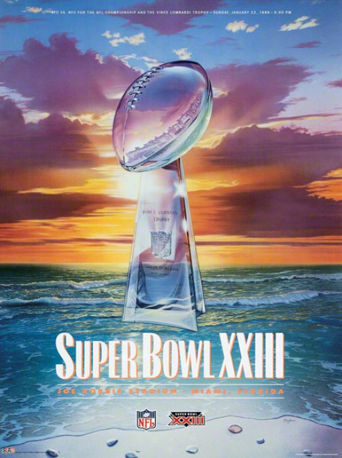 Canvas 22 X 30 Super Bowl Xxiii Program Print  Details: 1989, 49ers Vs Bengals