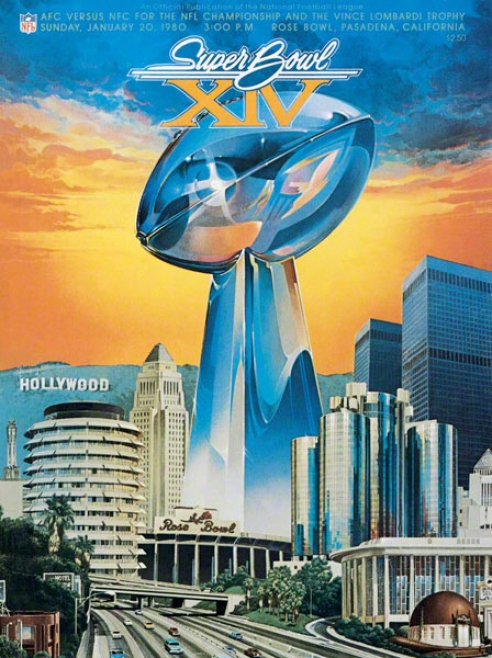 Canvas 36 X 48 Super Bowl Xiv Program Print  Detaios: 1980, Steelers Vs Rams