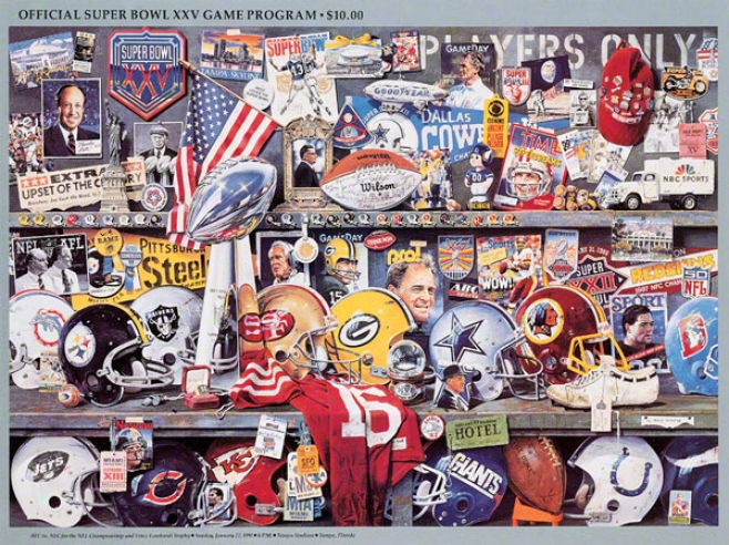 Canvas 36 X 48 Super Bowl Xxv Probram Print  Particulars: 1991, Giants Vs Bills