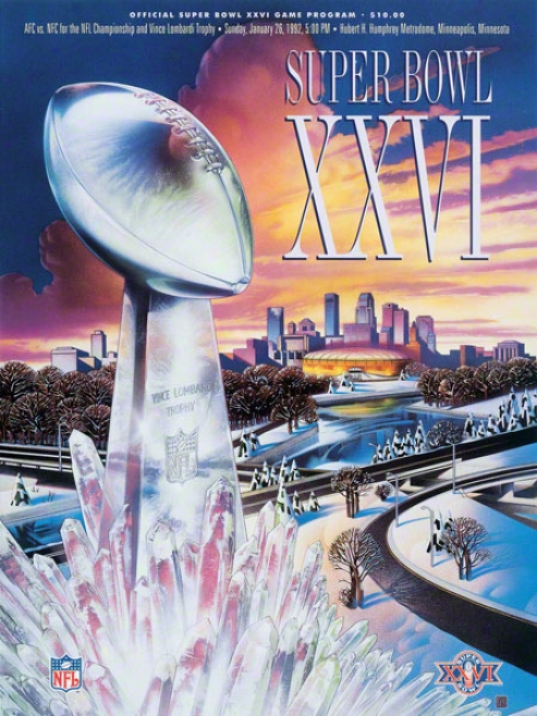 Canvas 36 X 48 Super Bowl Xxvi Program Print  Details: 1992, Redskins Vs Bills