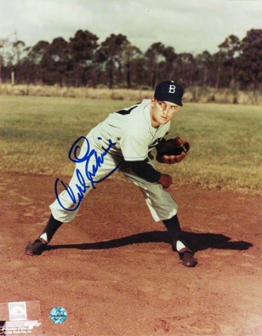 Carl Erskibe Brooklyn Dodgers Autographed 8x10 Photo Follow Through