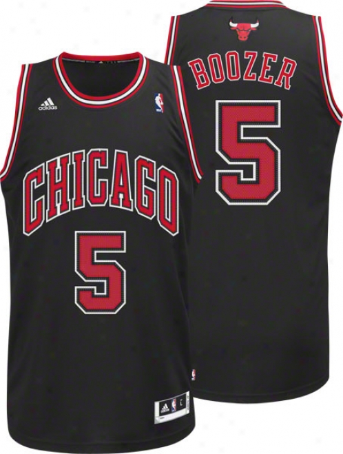 Carlos Boozer Jersey: Adidas Revolution 30 Black Swingman #5 Chicago Bulls Jersey