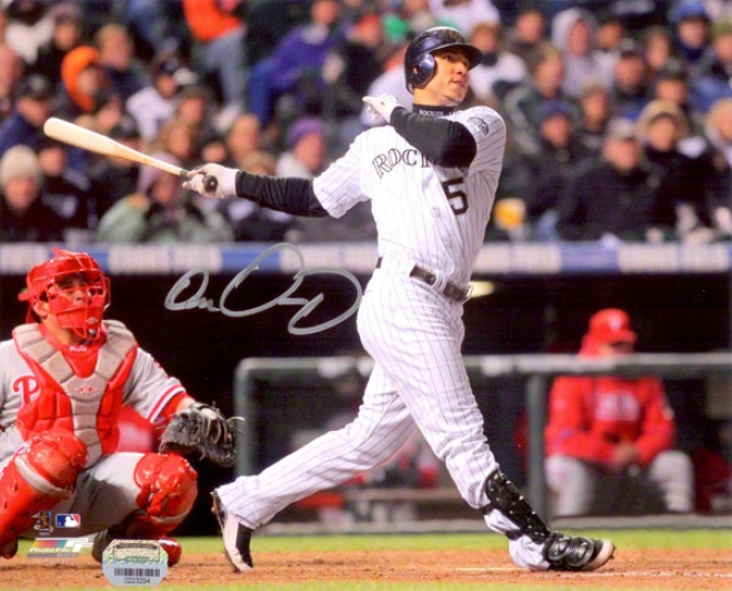 Carlos Gonzalez Autographed Photograph  Details: Colorado Rockies, 8x10