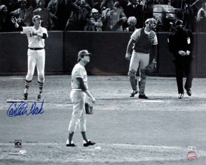 Carlton Fisk Autographed Photograph - Boston Red Sox 16x20 Signed Picture