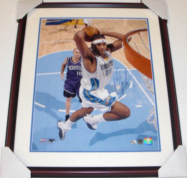 Carmelo Anthony Autographed Denver Nuggets 16x20 Photo Custom Framed