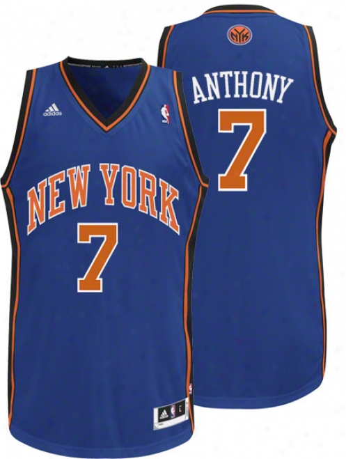 Carmelo Anthony Jersey: Adidas Blue Swingman #7 New York Knicks Jersey