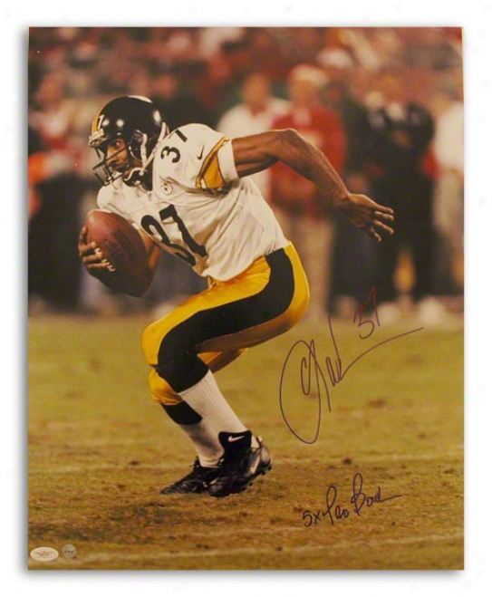 Carnell Lake Autographed Pittsburgh Steelers 16x20 Photo Inscried &quot5x Pro Bowl&quot