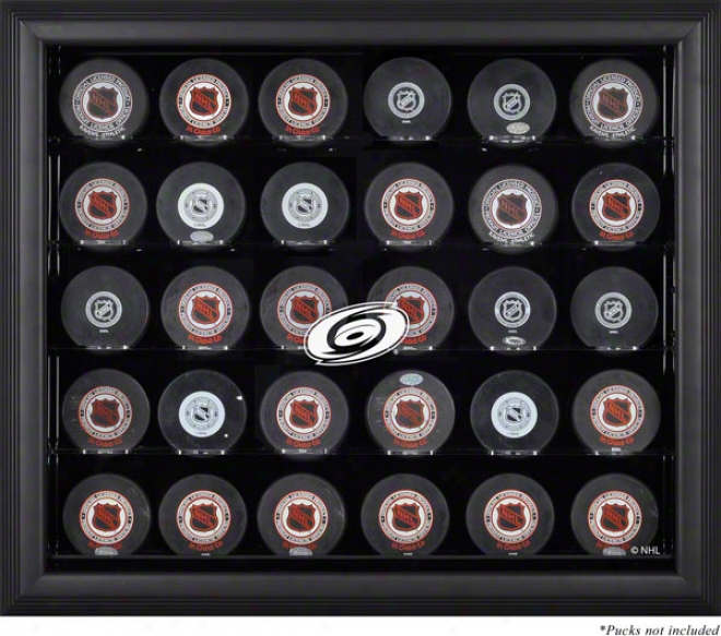 Carolina Hurricanes Framed 30 Hockey Puck Logo Displa6 Case