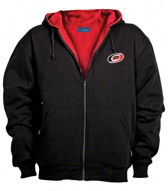 Carolina Hurricanes Jacket: Black Reebok Hooded Craftsman Jacket