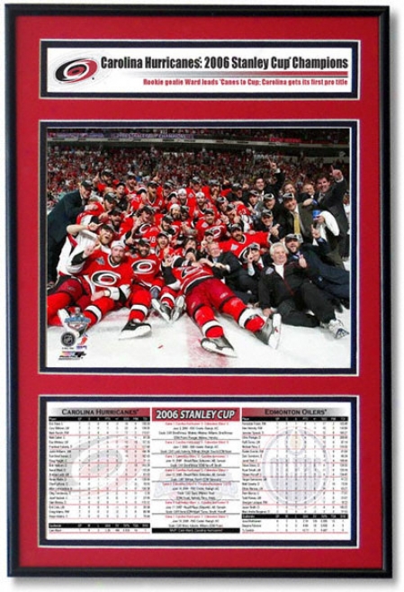 Carolina Hurrifanee Team Celebration 2006 Stanley Cup Champions Frame (carolina Hurricanes 4 - Edmonton Oilers 3)