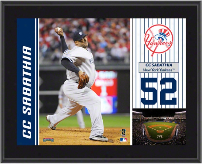 Cc Sabathia Plaque  Details: New York Yankees, Sublimated, 10x13, Mlb Plaque