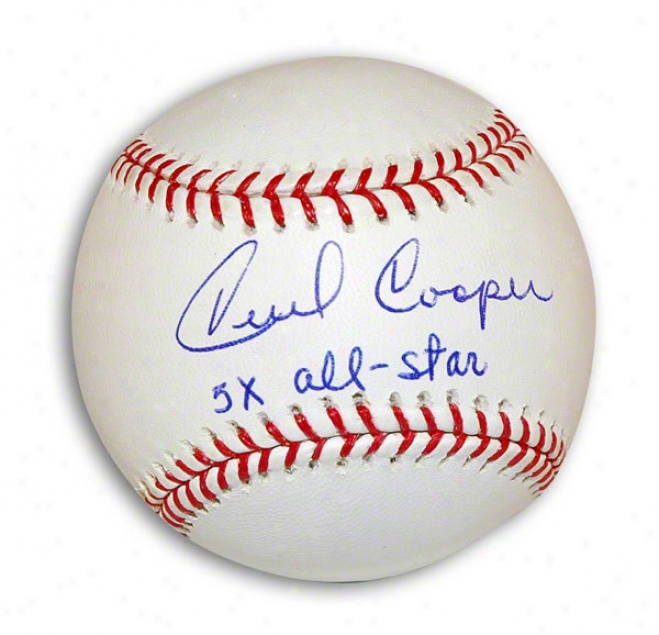 Cecil Cooper Autographed Mlb Baseball Inscribed &quot5x All-star&quot