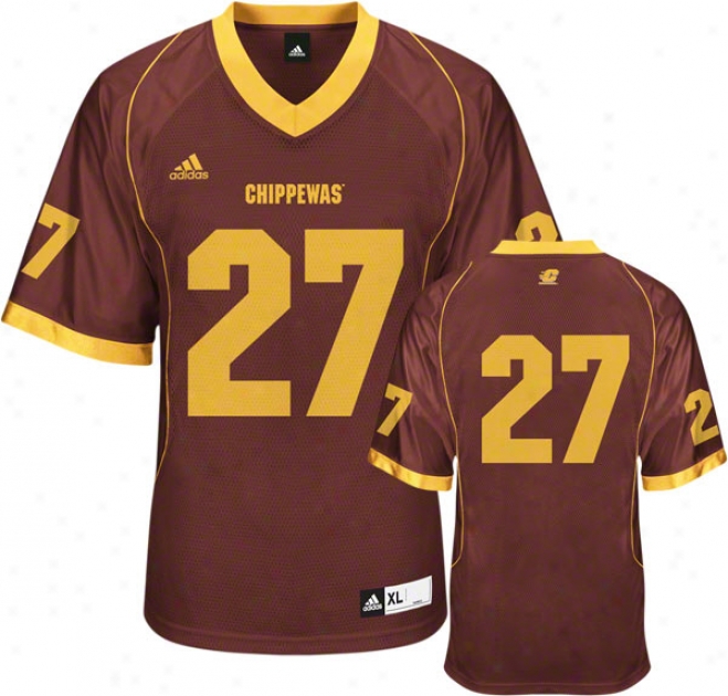 Central Michigan Chippewas Football Jersey: Adidas #27 Maroon Replica Football Jersey