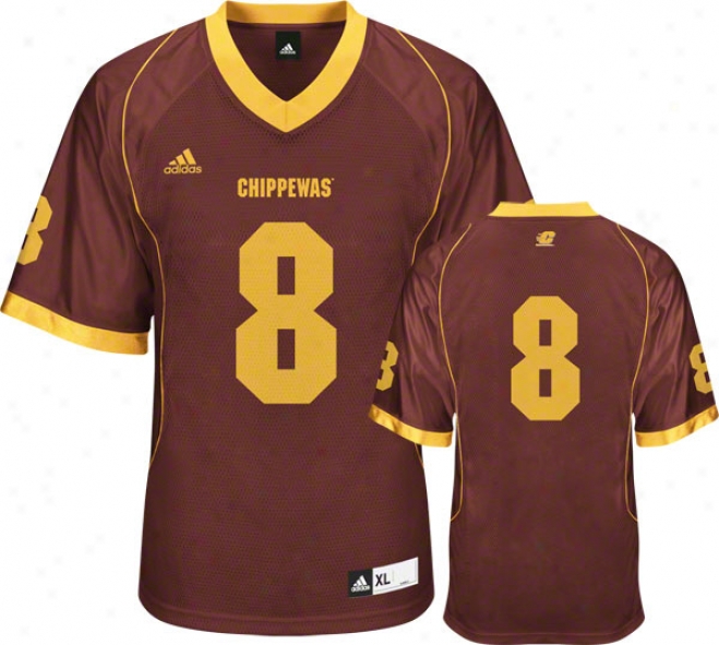 Central Michigan Chippewas Football Jersey: Adidas Maroon #8 Replica Football Jersey