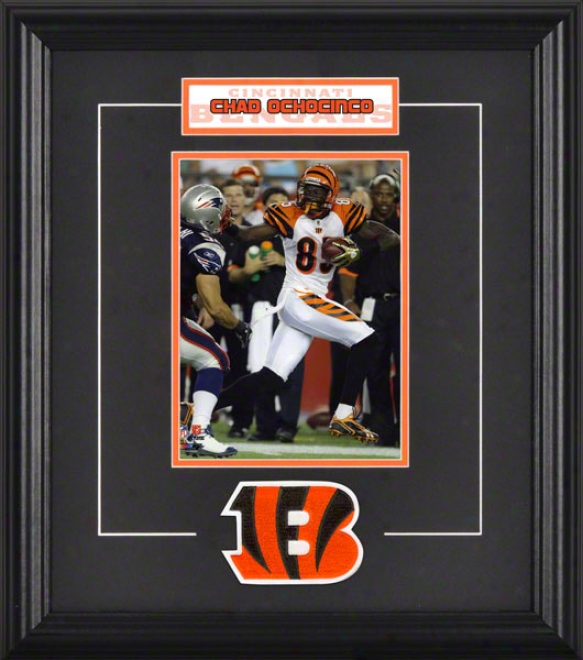 Chad Ochocinco Framed 6x8 Photograph With Team Logo & Plate