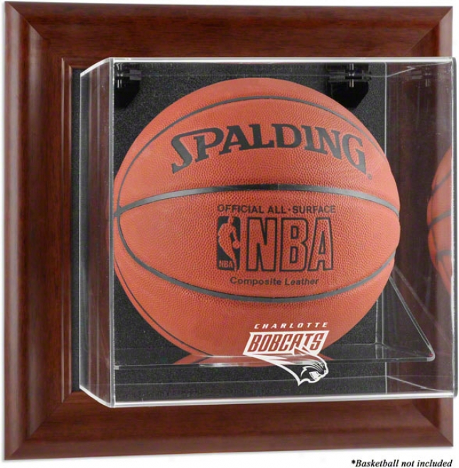Charlotte Bobcats Framed Wall Mounted Logo Basketball Display Case