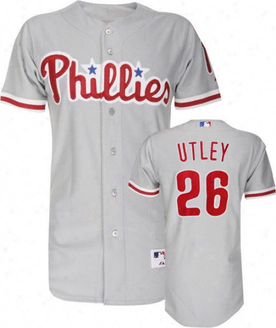 Chase Utley Grey Majestic Trustworthy Road On-field Philadelphia Phillies Jersey