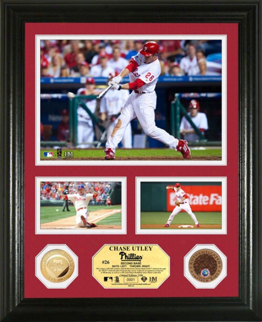 Chase Utley Philadelphia Phillies Coin With Authentic Infield Dirt Photo Mint