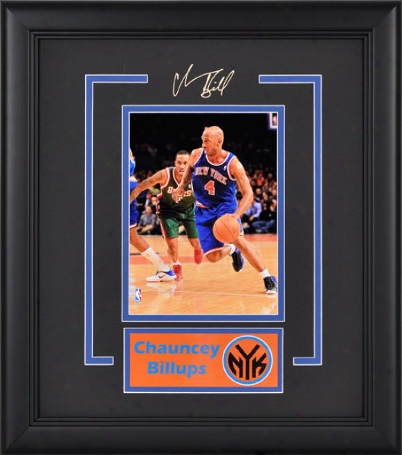 Chauncey Billups Framed Photograph  Details: 4x6, New York Knicks, Nameplate