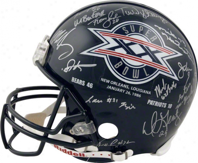 Chicago Bears Autographed Pro-line Helmet  Details: 1985 Team Signed Super Bowl Xx/bears Logo, Authentic Riddell Helmet