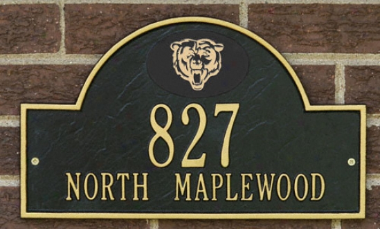 Chicago Bears Wicked And Gold Personalized Address Wall Plaque