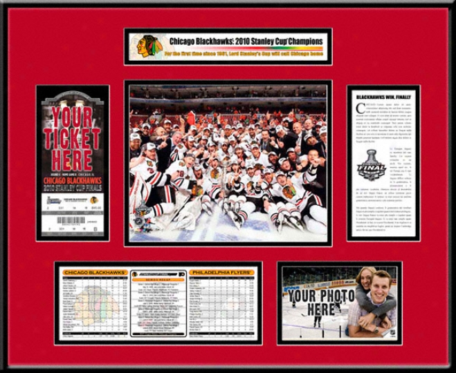 Chicago Blackhawks 2010 Stanley Cup Champions Ticket Frame â€␜ Team Celebration