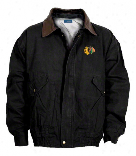 Chicago Blackhawks Jacket: Black Reebok Navigator Jacket